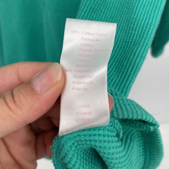 Woman Within  Round Neck Long Raglan Sleeve Knit Pullover Sweater Green Large - Picture 6 of 9